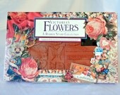 Victorian Flowers Rubber Stamps, Scrapbooking, Card Making Set of 19 with Ink Pad