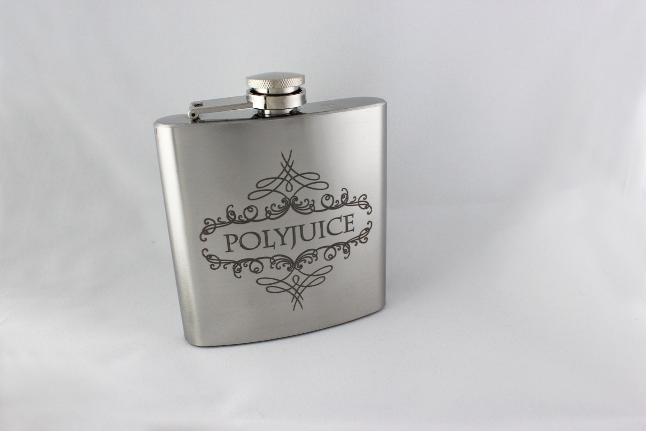 Polyjuice Flask, inspired by Harry Potter 6 oz. Stainless Steel Laser Engraved