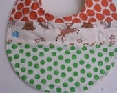 Quilted Polka Dots Reversible Baby Bib Unisex