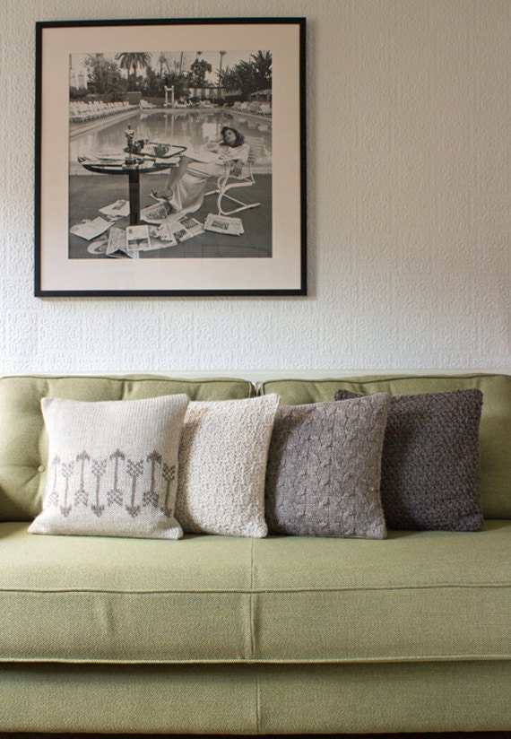 Arrow Pattern Knitted Decorative Cushion / Pillow Cover /// Archer