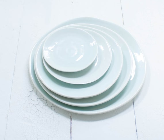 Stacked Plates Pale Aqua Small Serving Set
