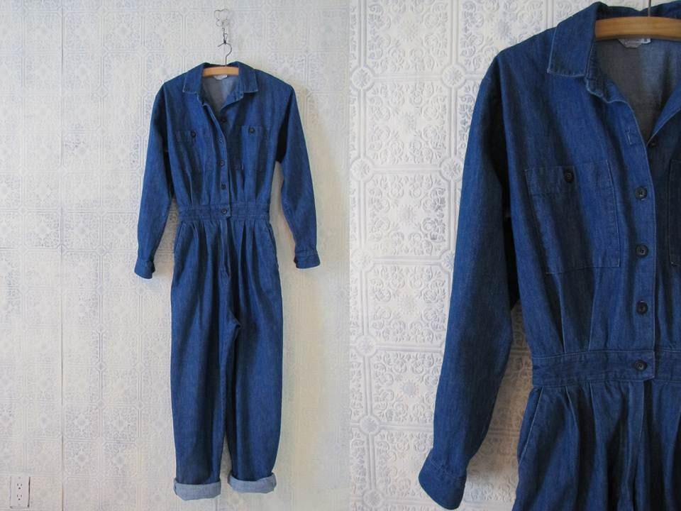 Denim Jumpsuit / Vintage 80s Jumpsuit / 1980s by TheVintageArah