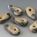 Rustic Drops - (6) Handmade Lampwork Beads - Tumble Etched - Lichen, Black