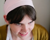 Shabby Chic Headband -- Lightweight Cotton Head Band Headcovering -- Pink Hair Band Hairband