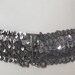 Silver Sequin Stretch Belt Vintage 1970's 1980's Fits Size Medium to Large ON Holiday SALE