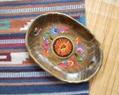 vintage. Mexican Painted Wooden Platter // Statement Bowl Platter