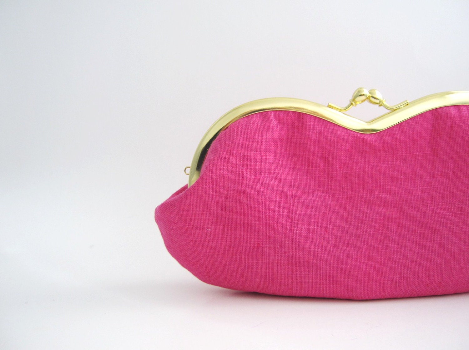 Frame Sunglasses Case Clutch Purse - deep pink linen