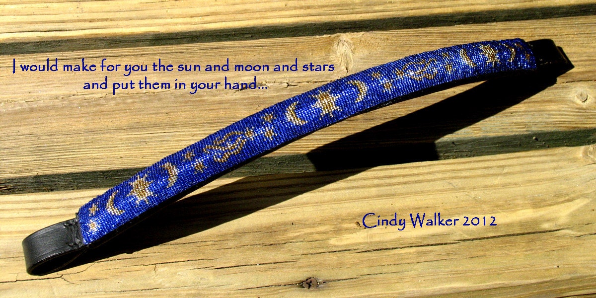 Hand Beaded Browband Custom Made 4 U in 15/0 Miyuki beads - you pick the Colors and Designs for your own Bridle or Headstall