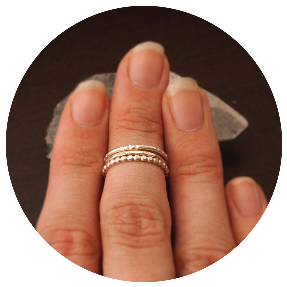 Silver Tribal Stacking Knuckle Rings // Set of 3 Sterling Metalwork