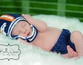 Crochet  Denver Broncos Helmet  &  Diaper  Cover ... Baby  newborn photography prop.
