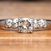 SALE - Art Deco - PLATINUM Round Diamond Engagement Ring - VS - Vintage - Antique - Wedding ring - BP002