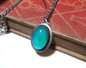 Mood Necklace - Antiqued Silver - Antique Silver - Color Changing - 18x13mm - Pendant