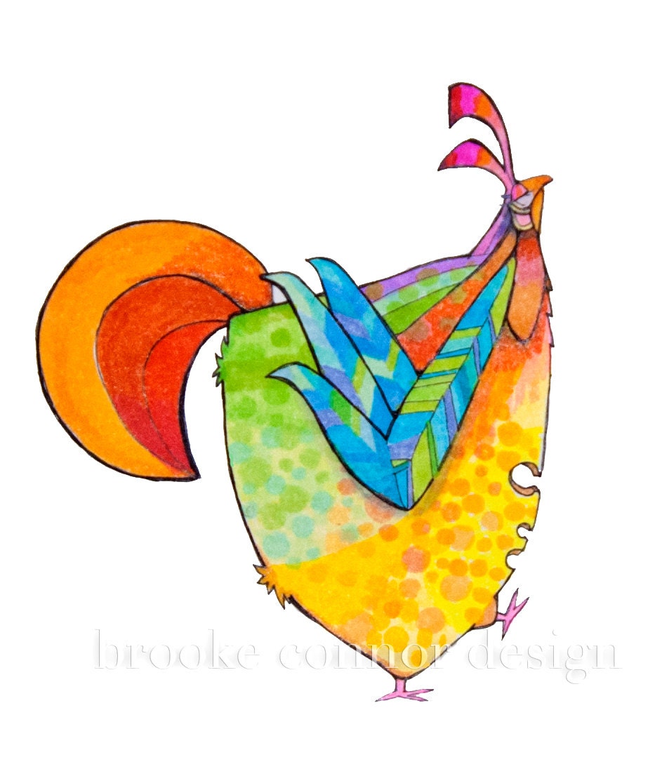 Chicken Superior, Colorful hen print