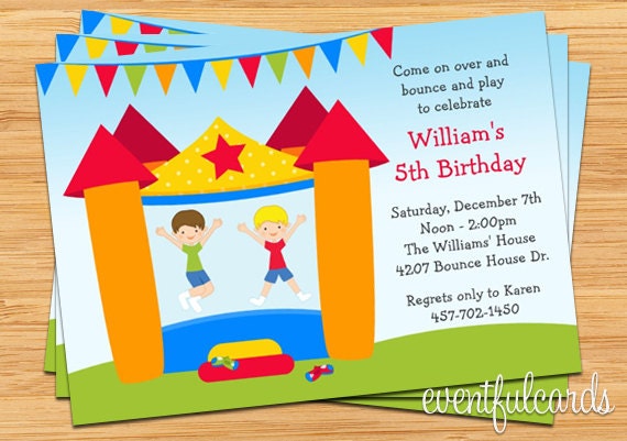 Bounce House Birthday Party Invitation for Boy - Printable Il_170x135