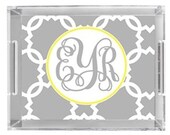 Personalized Acrylic Tray with Handles - Small