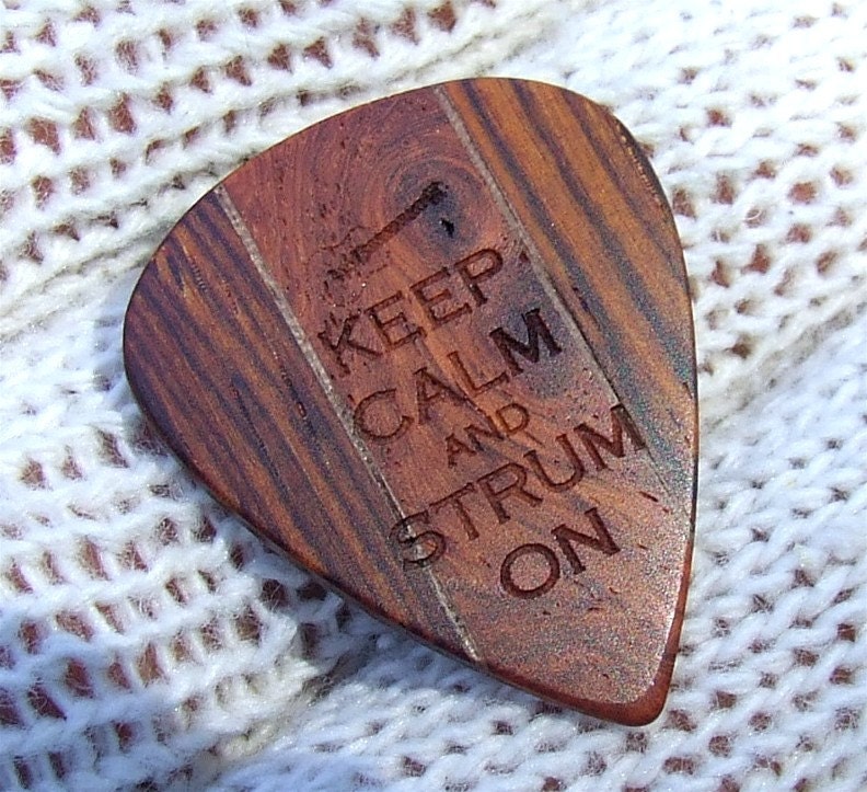 Keep Calm and Strum On - Handmade Exotic Woods Premium Guitar Pick