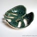 Handmade Forest Green Leaf Philodendron Bowl, Pottery, Ceramic - Fruit Bowl, Soap Dish, Spoon Rest, Pretty Bowl