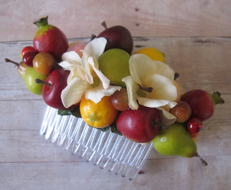 Small fruits hair Cluster Comb - Carmen Miranda Style -