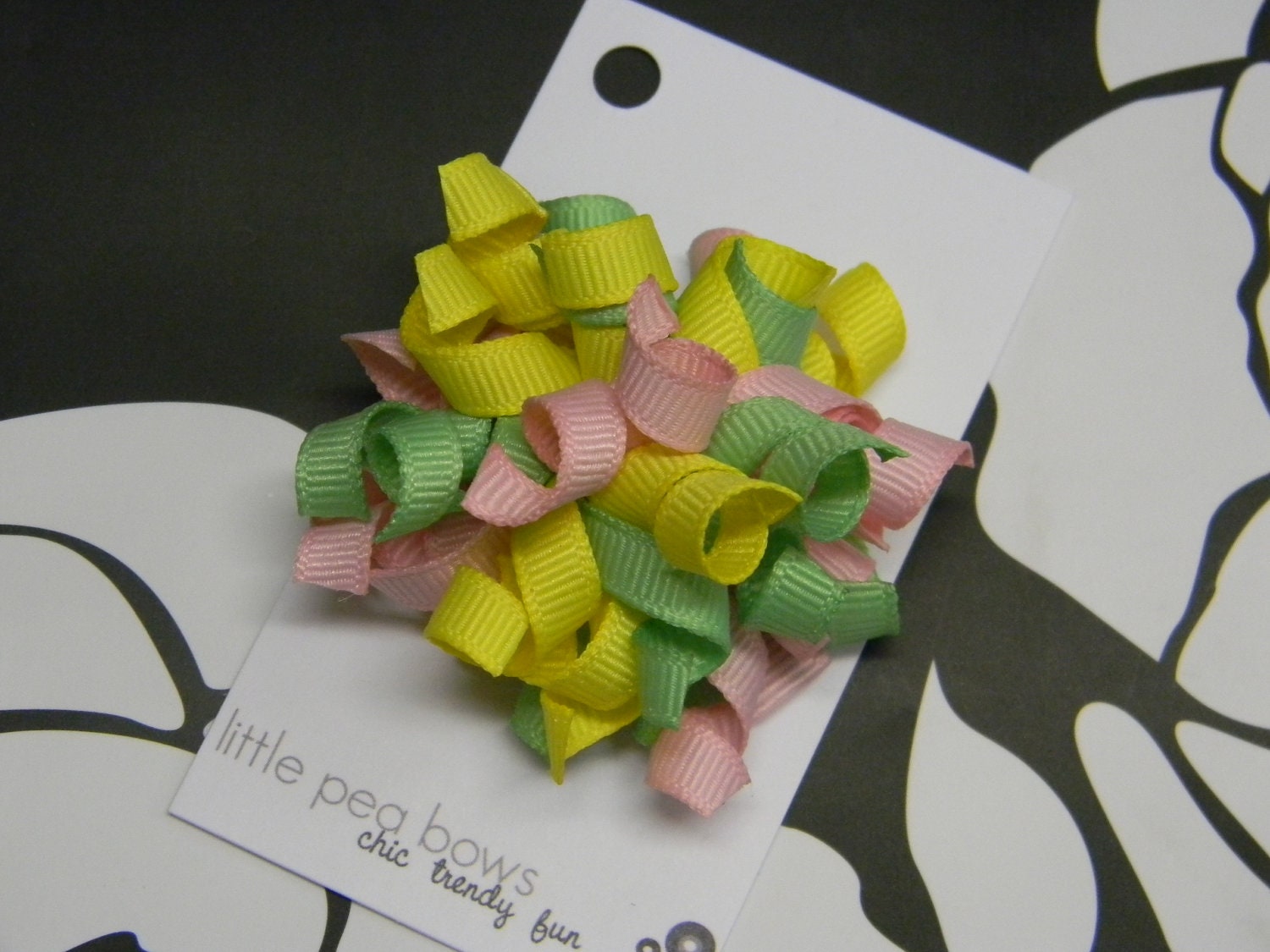 LPB - BITTY Boutique Korker Hair Bow - Pink, Maize, Mint Green