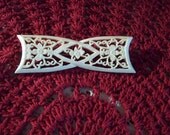 Antique Celluloid Brooch, Ivory, Lacy, 1920s