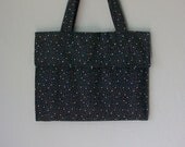 80's Calico Tote ... Handmade Velcro Flap Brief Case Purse