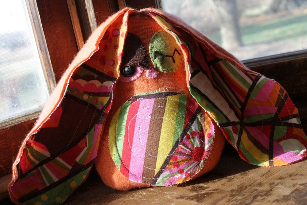 stuffed bunny, stuffed bunny Rabbit, bunny plush, stuffed rabbit, recycled wool