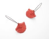 Lace Earrings - Rosine in Pumpkin Orange - Burnt Orange Bridesmaid Jewelry - For Her