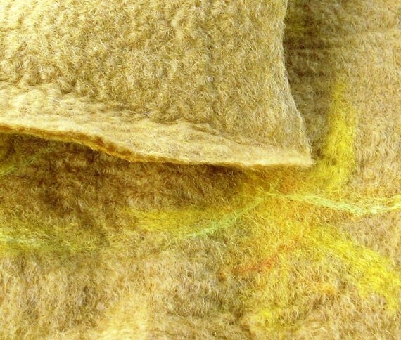 Handmade wet felted fabric.