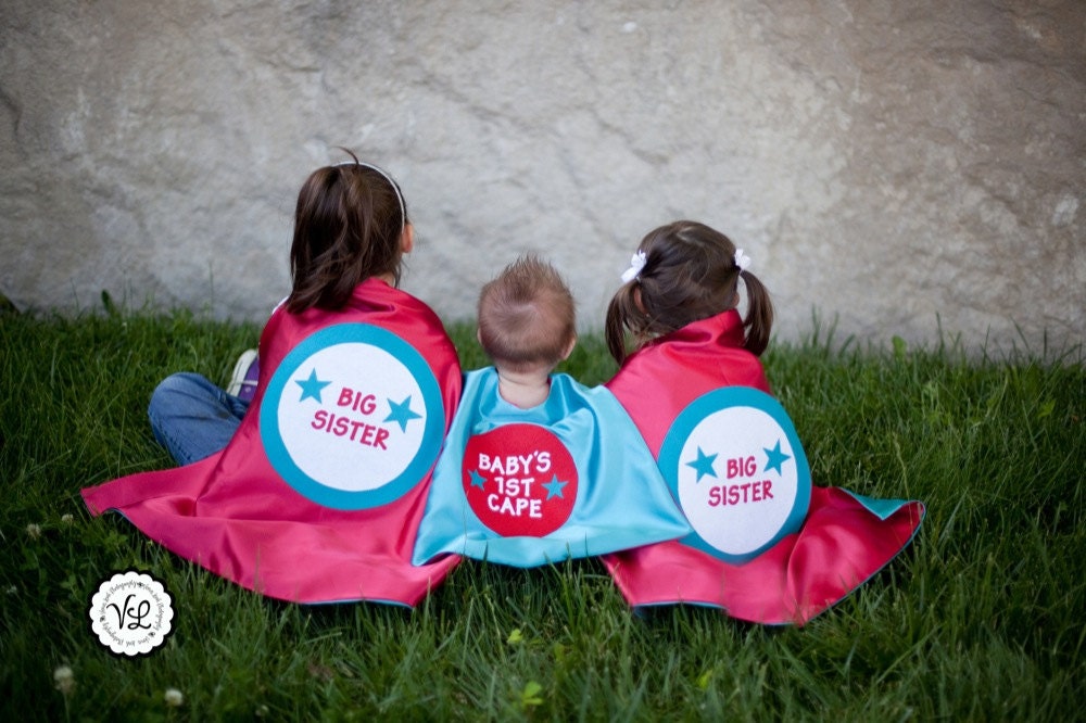 Super Hero Cape Personalized - "Super YOUR NAME", Big Brother/Sister