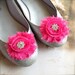 Pink chic blossom shoe clips in new vintage rose,hot pink,  vintage pink, salmon, pale pink with rhinestone centers. French romance.