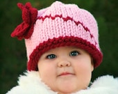 Baby Girl Clothes - Baby Knit Hat - Newborn Girl - Knitted Hat - Teddy Bear Hat - Infant -  0-48mo