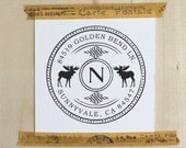 Custom Rubber Address Stamp - Eco Mount Round - Northland Moose