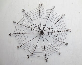 Terrific Charlotte's Web Inspired Barbed Wire Spider Web Made to Order