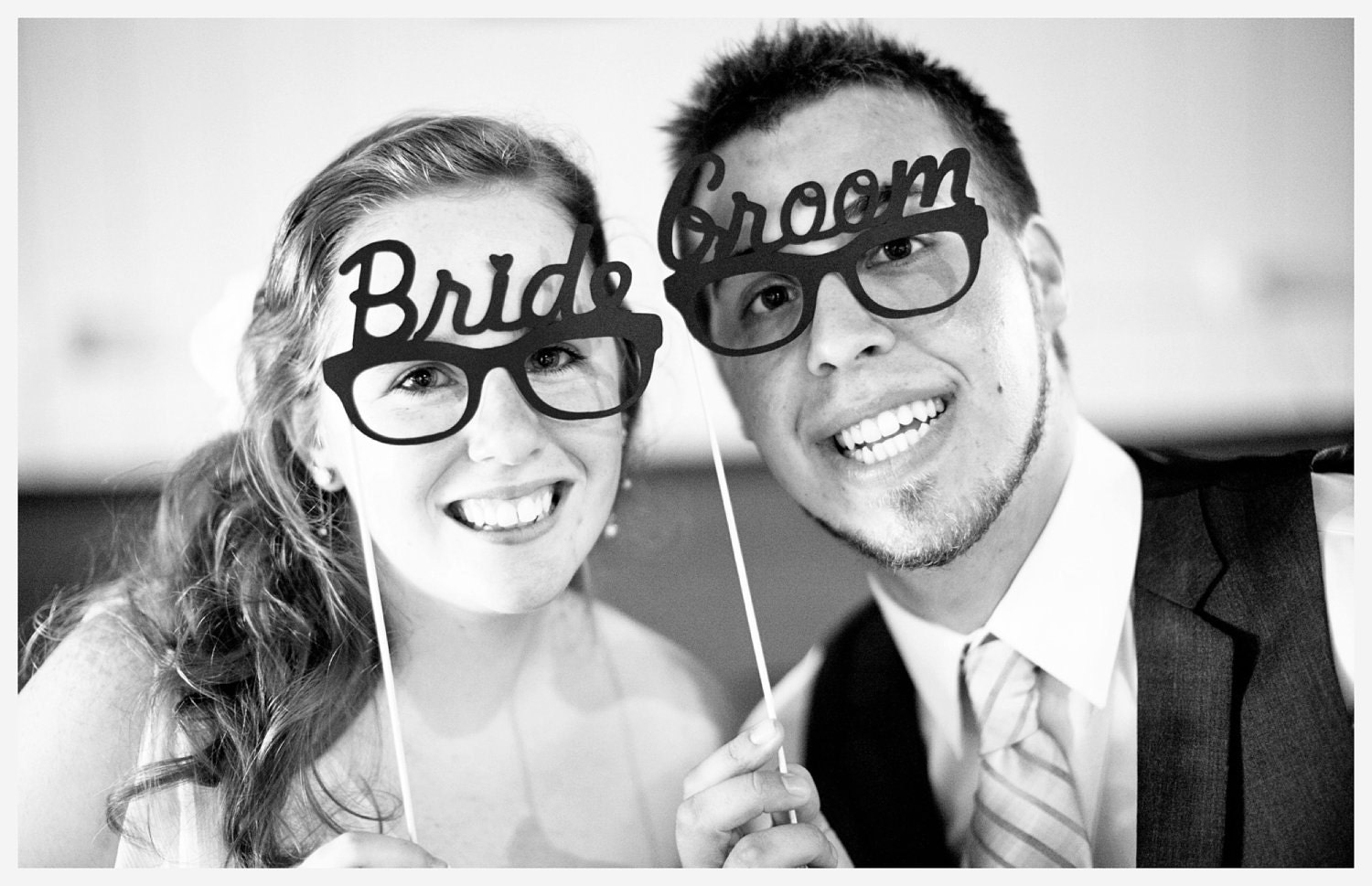 Funny His and His Photo Booth Props Set of 6 Silly Glasses Red Hair Top Hat Wedding Photo Props Photo Props Party Decorations Party Supplies