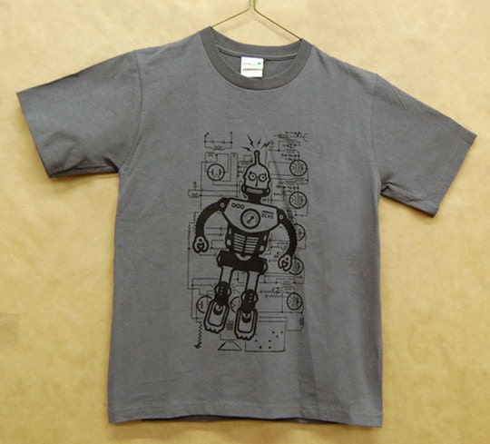 Robot Tee: Youth - hand pulled screenprint