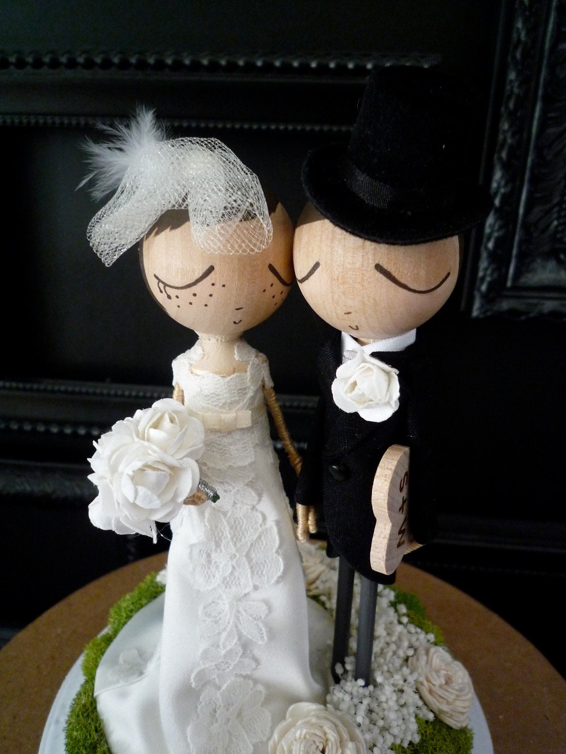 Wedding Cake Topper with Custom Wedding Dress - Custom Keepsake by MilkTea