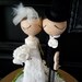 Wedding Cake Topper with Custom Wedding Dress - Custom Keepsake by MilkTea