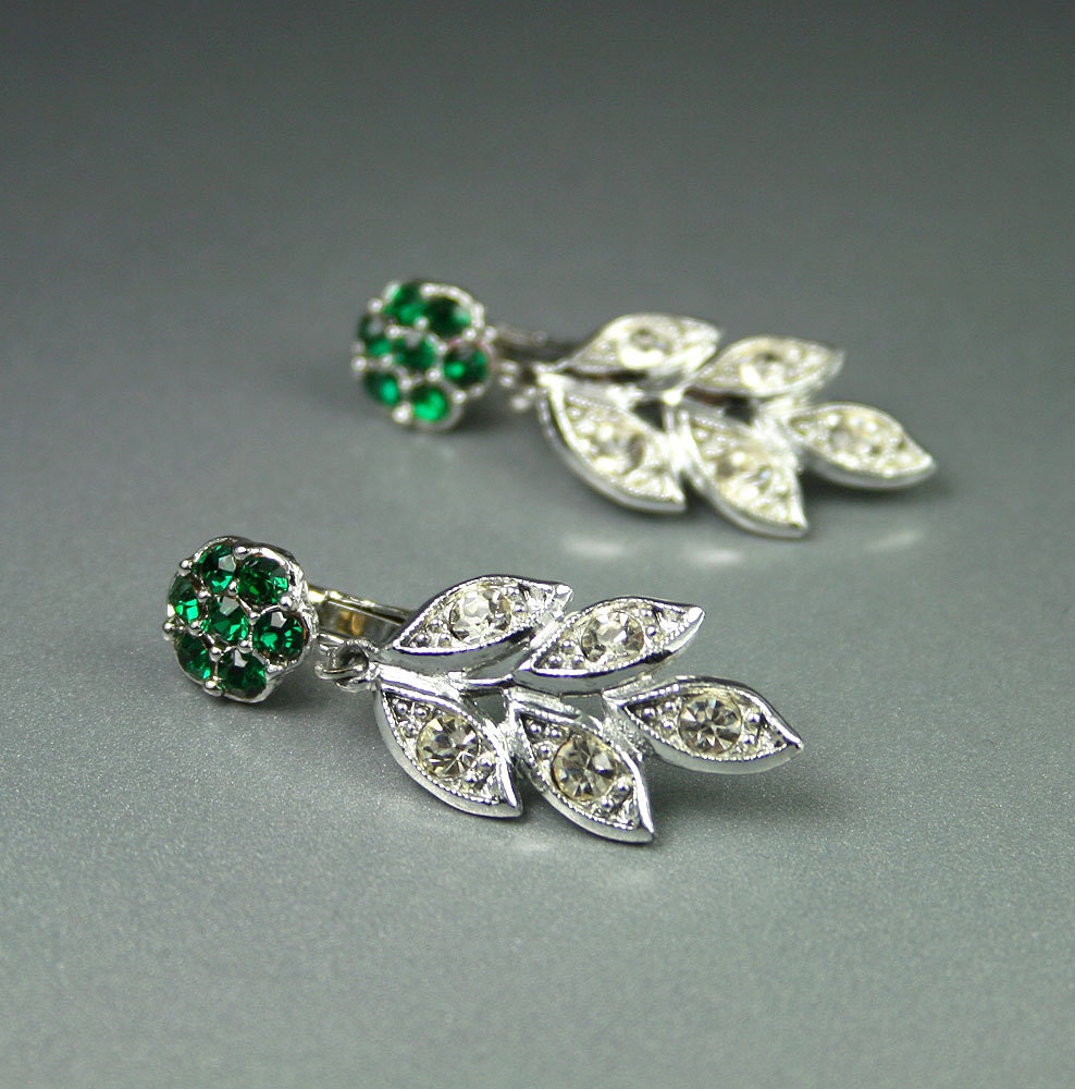 Vintage Celebrity Rhinestone Chandelier Earrings