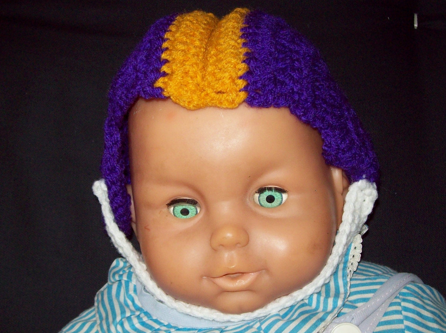 Custom  Crocheted  Football Helmet Super Bowl Available In 3 Sizes