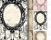 French Frames Backgrounds - aceo - altered art - digital Collage sheet- no 201