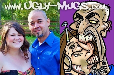 Custom ZOMBIE COUPLE Caricature Portrait - Gruesome, Macabre, Horror, Day of the Dead, Dia de Los Muertos