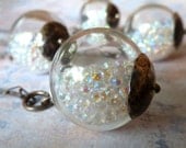 Wonder Globe Pendant full of Pure Sparkly Goodness Necklace. Oxidized Sterling Silver Artisan Jewelry