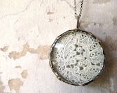 Bernadette's Antique French Lace Handmade Necklace. Sterling Silver Chain. Romantic Lace Jewelry