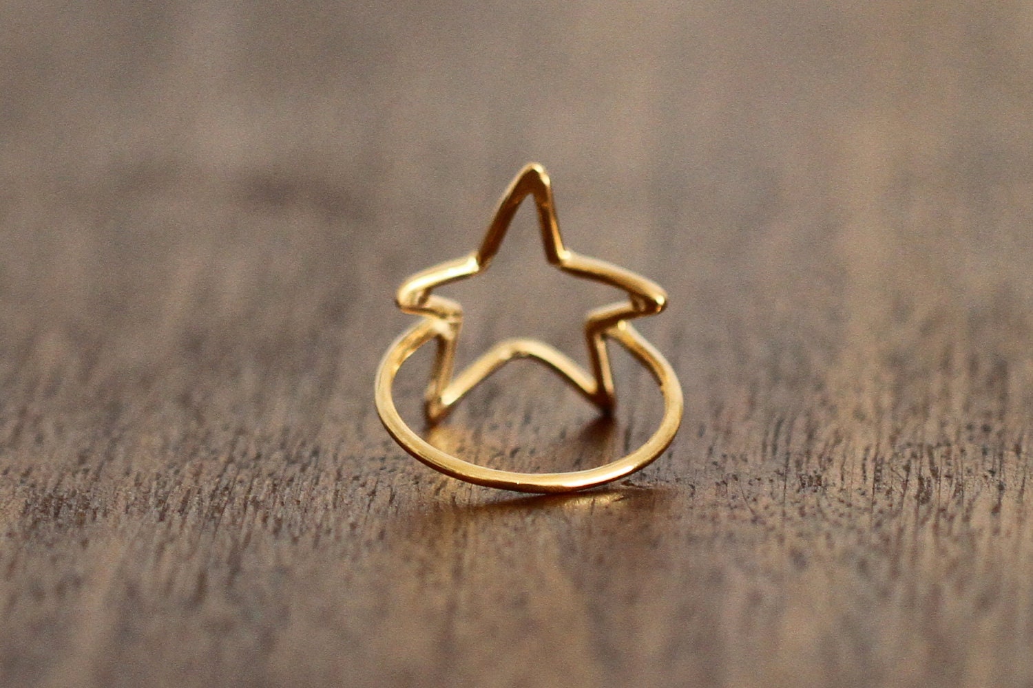 Gold STAR Ring, Most Sizes Ready to Ship