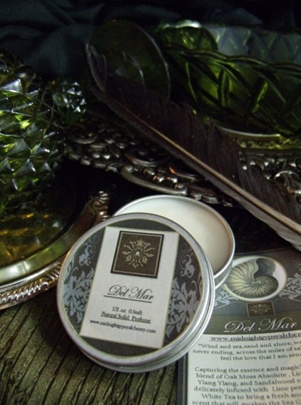 Del Mar Natural Solid Perfume Gypsy Apothecary  Chamomile,Ylang Ylang,Lime, White Tea,Sandalwood, Oakmoss
