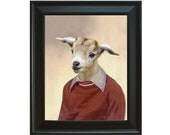Billy the Goat, School Portrait -  Framed Print 14.4" X 17.4"
