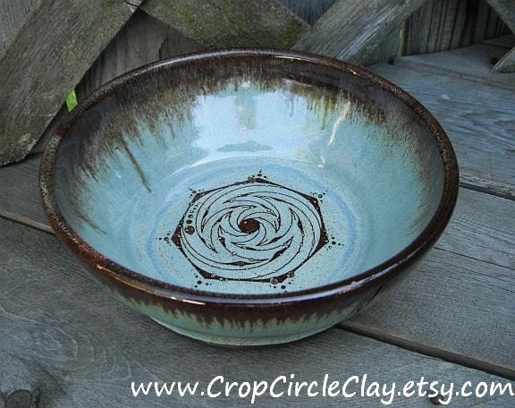 Ceramic Trinket Bowl Ring Bowl Wee Snack Bowl Crop Circle Handthrown Pottery Keys Dish rustic earthy robins egg brown Ceramic Trinket Dish