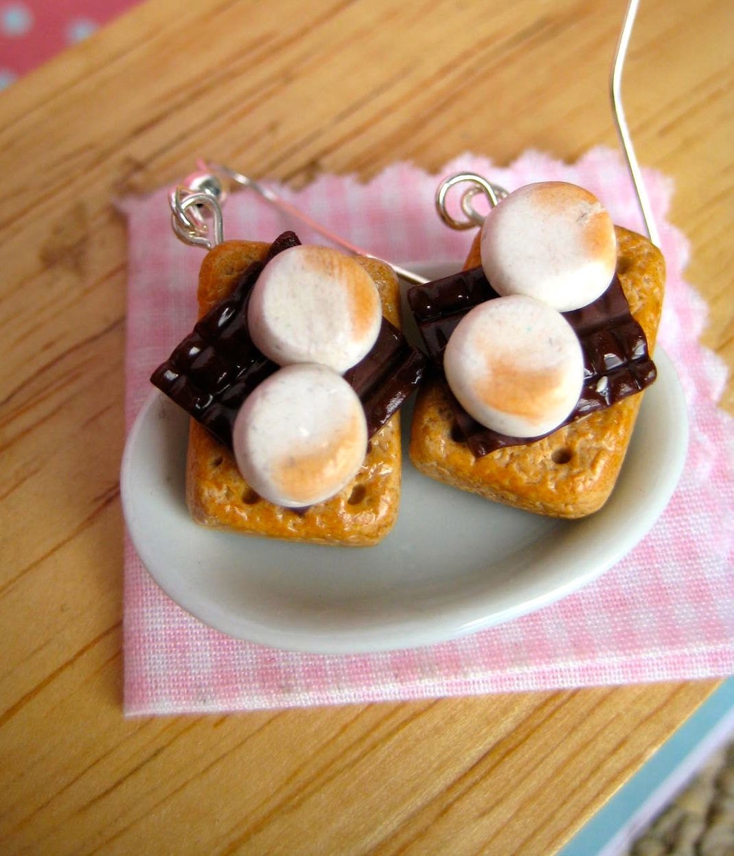 Food Jewelry S'mores Dangle Earrings