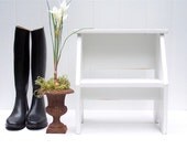 Vintage Style Two Step Stool in White Handmade by Circle Creek Home