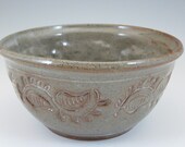 Stoneware Bowl With Leaf Imprint
